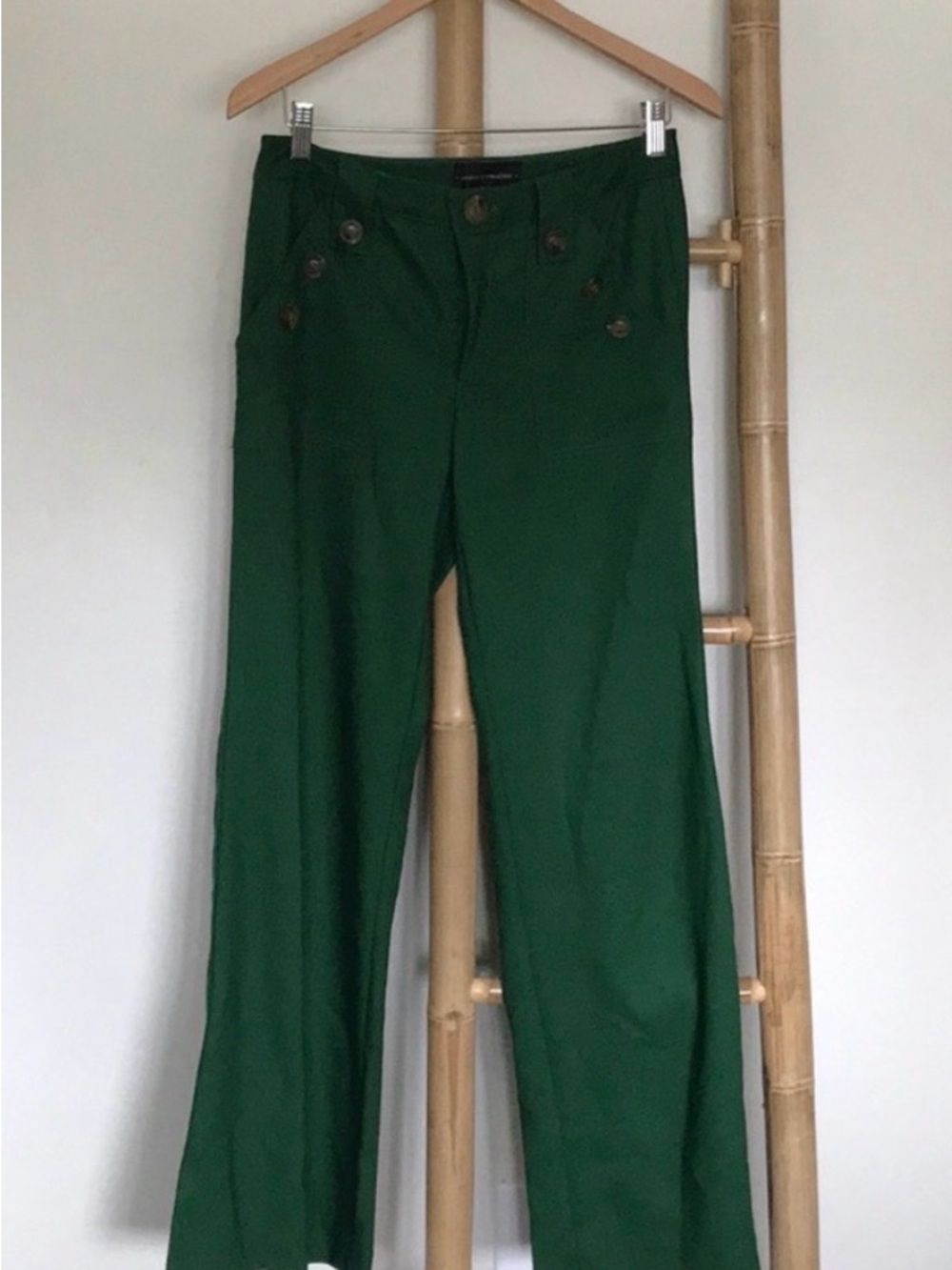 Corey Lynn Calter Emerald Green Wide Leg Slacks 4